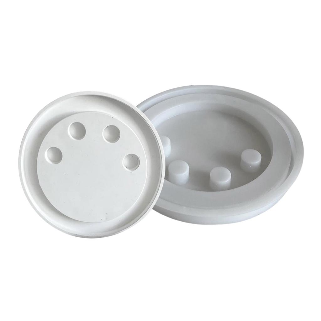 Round Resin Castes Sturdy Silicone Mold for Unique Concrete Candle Holders Accessory for Home Accent Decoration