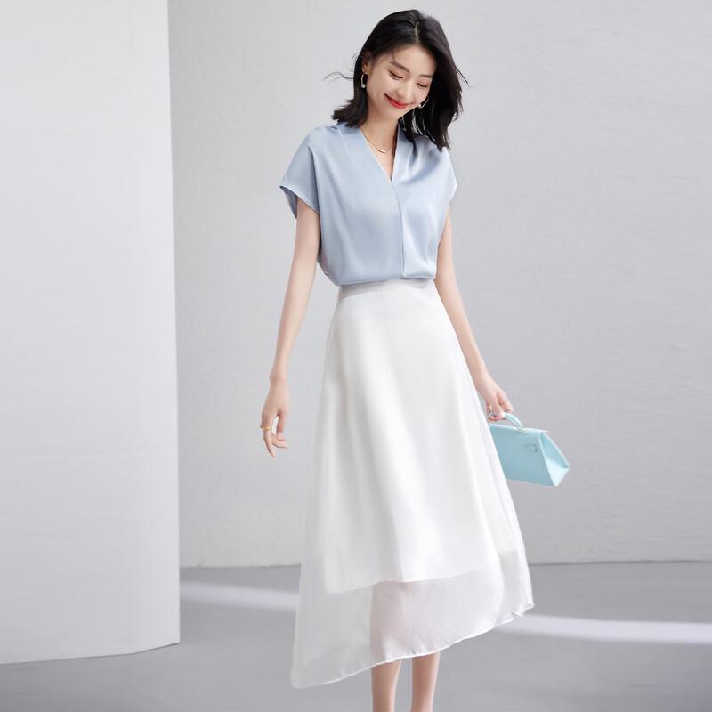 ORIGIN Elegant Printed Chiffon Two-Piece Set L