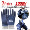 1/2 Paare 1000V Spannungsfest Elektrikerhandschuhe Gummi Isolierend Arbeit Elektrikerhandschuhe für Elektriker Stoßschutz