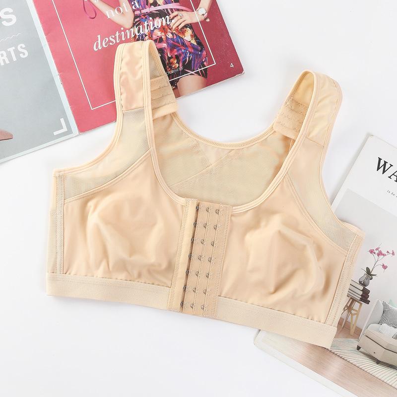 Popular Small Chest Shaping Underwear Front Button Type Thin Bra Without Steel Ring Sports Breathable Vest Bra