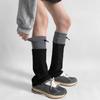 1 Pair Breathable Leg Warmers Gray Spliced Foot Cover New Boot Cuffs  Women