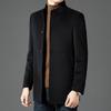 Men's Stand Collar Wool Coat with Detachable Down Liner – Thickened Loose Fit for Autumn/Winter