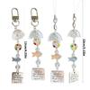 Artistic Fish Windchime Mobile Phone Lanyard Colorful Acrylic Beaded Keychain for Casual or Formal Occasions