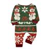 Christmas Print Long Sleeve and Pants Family Matching Loungewear Set for Adults and Kids