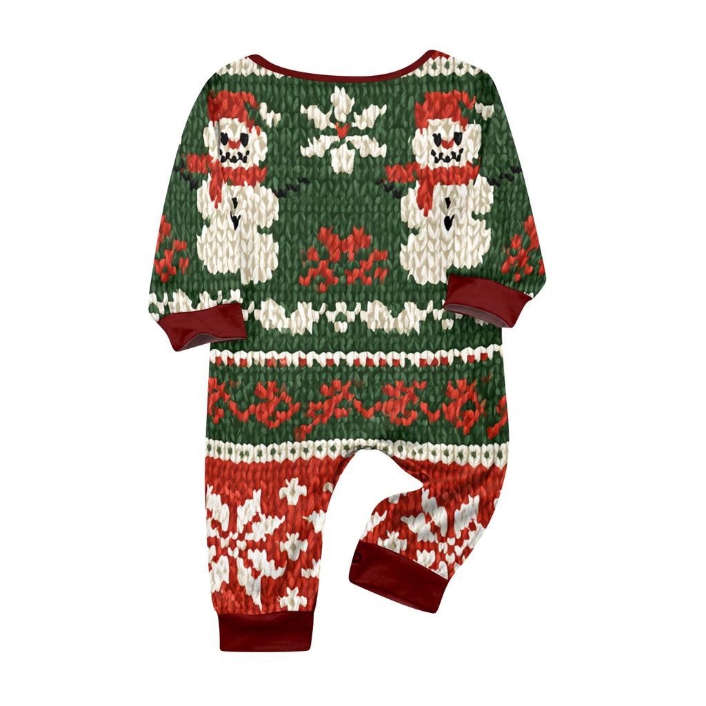 Christmas Print Long Sleeve and Pants Family Matching Loungewear Set for Adults and Kids
