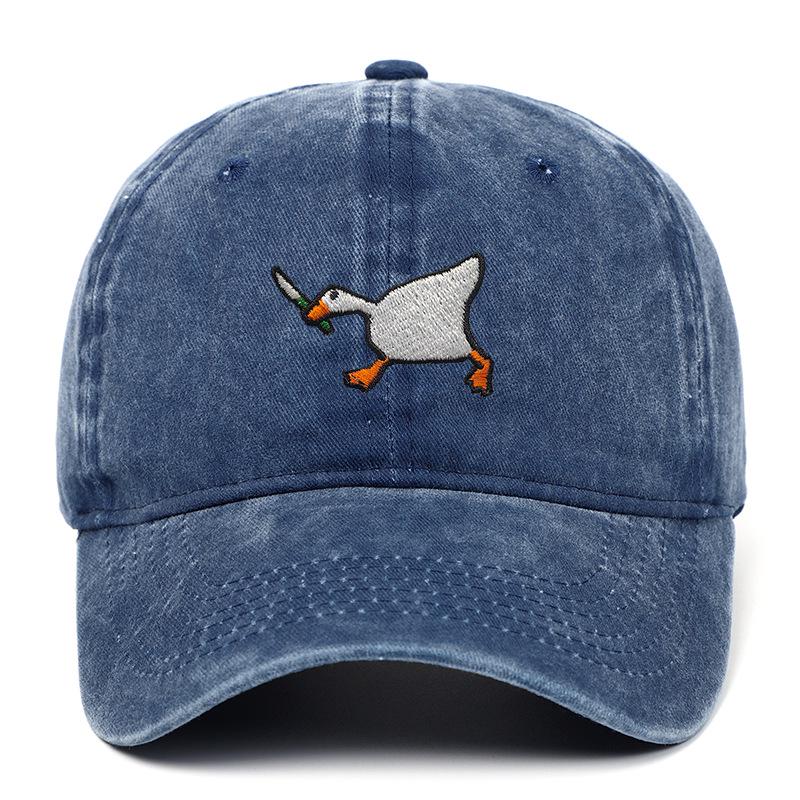 Witte Ganzen Geborduurde Unisex Baseballpet - Trendy & Veelzijdig