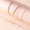 3pcs Gold Color Anklets Chain for Women Girls Multiple Layers Star Ankle Bracelet Summer Holiday Foot Jewelry Gift