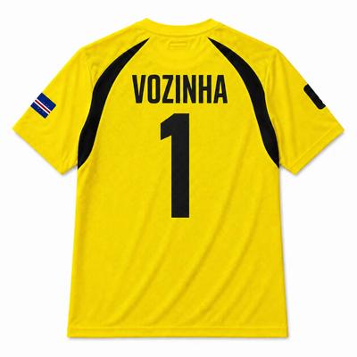 Unisex Or Kid Cape Verde Goalkeeper Soccer Jersey Short Sleeve Regular Fit Cheer Support Fan Shirt for Match Training Summer