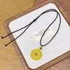 Antique Gold Craftsm Hollow Out Colorful Flower Necklace Enamel Eight Treasures Compass Pendant Sweater Chain Banquet Jewelry