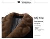 Men's Mid-Length Wool Coat with Faux Mink Fur Lapel - Fashionable, Casual, and Warm Dad's Wear