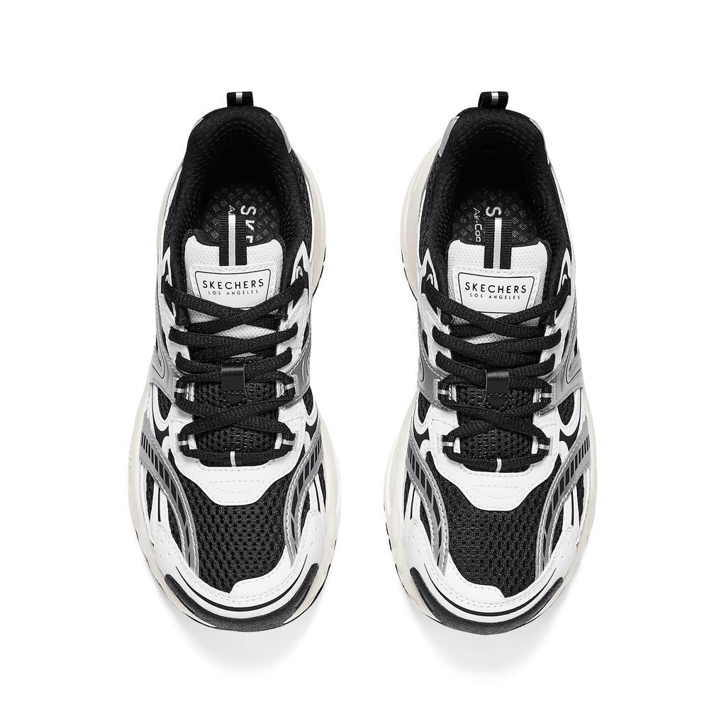Skechers Rubber Low Top Casual Shoes Women's Black White 177606-WBK