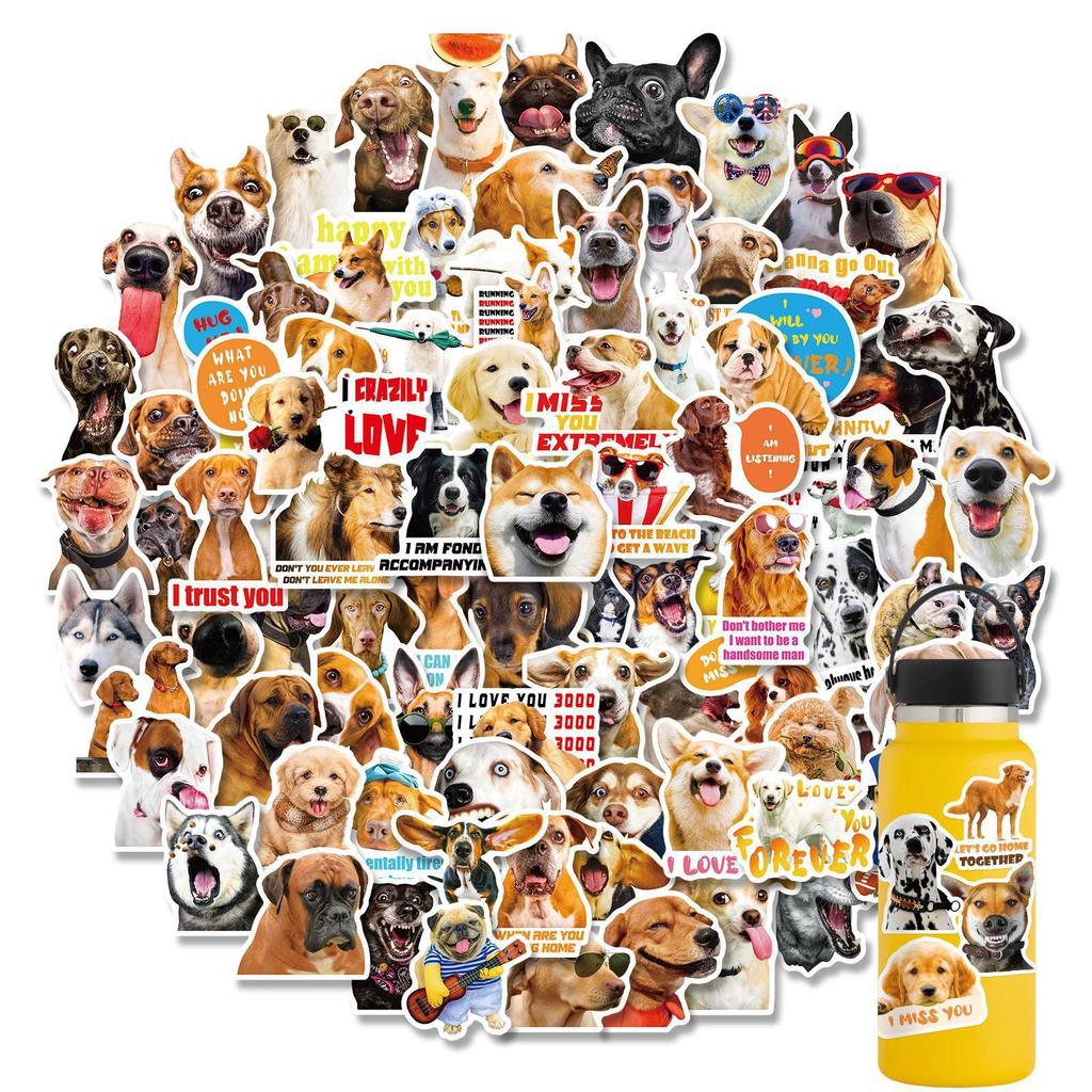 100 Realistic Dog Stickers, Dog Emoticon Package Stickers, Funny Sand Sculpture Puppy Decoration Stickers