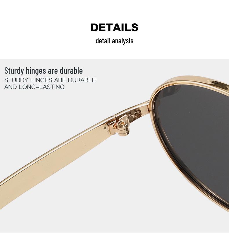 European & American Oval Frame Sunglasses - Fashionable Metal Design, High-End Runway Style