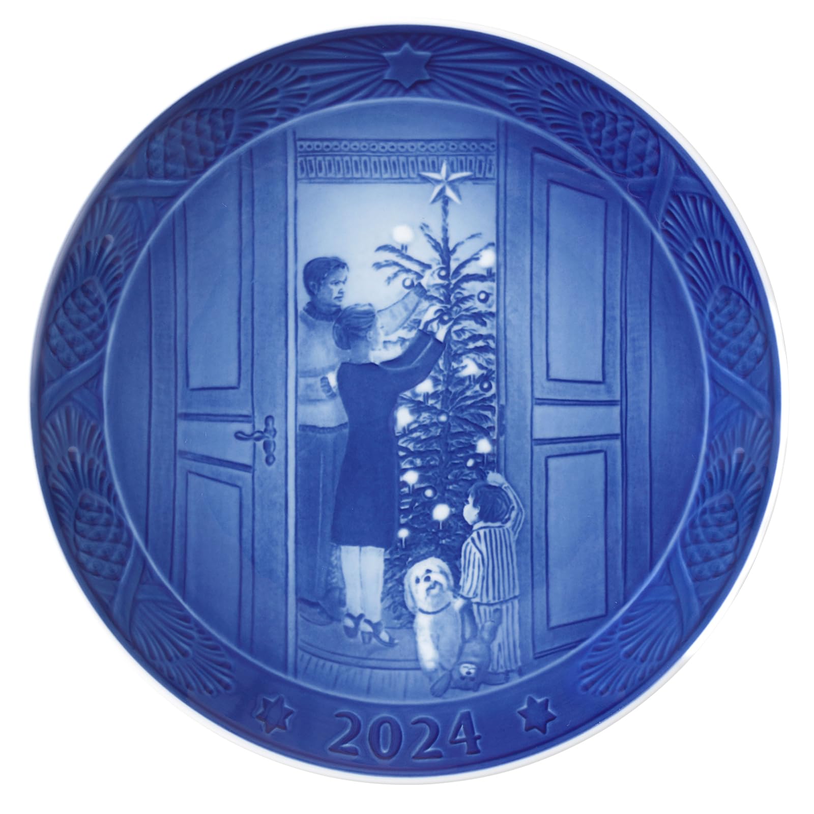 

[Официально импортировано] Тарелка Royal Copenhagen 2024 года издания «Предвкушение Рождества», диаметр примерно 18 см, синяя, 1070754