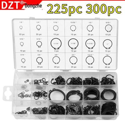 300PC Black Oxide Carbon Steel C-Type Snap Rings