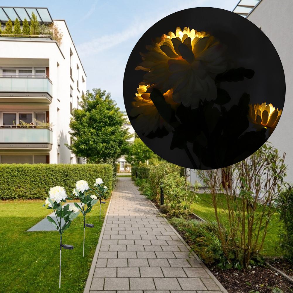 Outside Solar Landscape Yard Lamp Garden Lawn Flower Shape LED Light Decoration