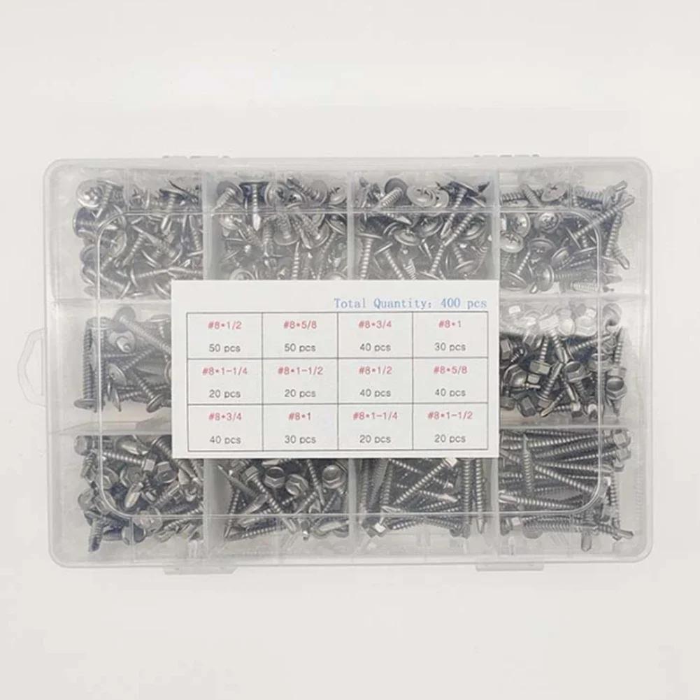 400p 410 Stainless Steel Hexagonal +round Head Cross Drilling Screws With Washer For Drilled, Tapped, And Locked