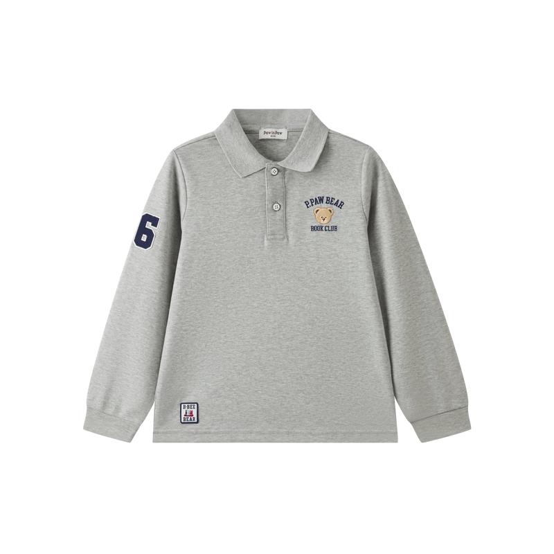 PawinPaw Boys Cartoon Bear Long-Sleeve Polo Shirt 150