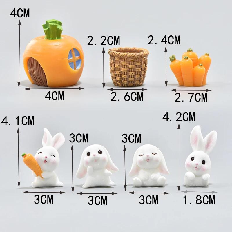 2025 Wielkanoc Słodkie Króliki Zajączek Marchewka Miniaturowa Figurka DIY Krajobraz Ozdoba Domowa Doniczkowa Dekoracja Ciasta Zwierzęce Akcesoria