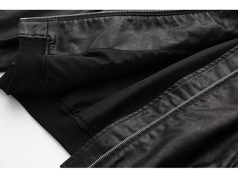 Y2KPU Slim Fit Stand Collar Biker Bomber Jacket - 2023 Autumn Collection