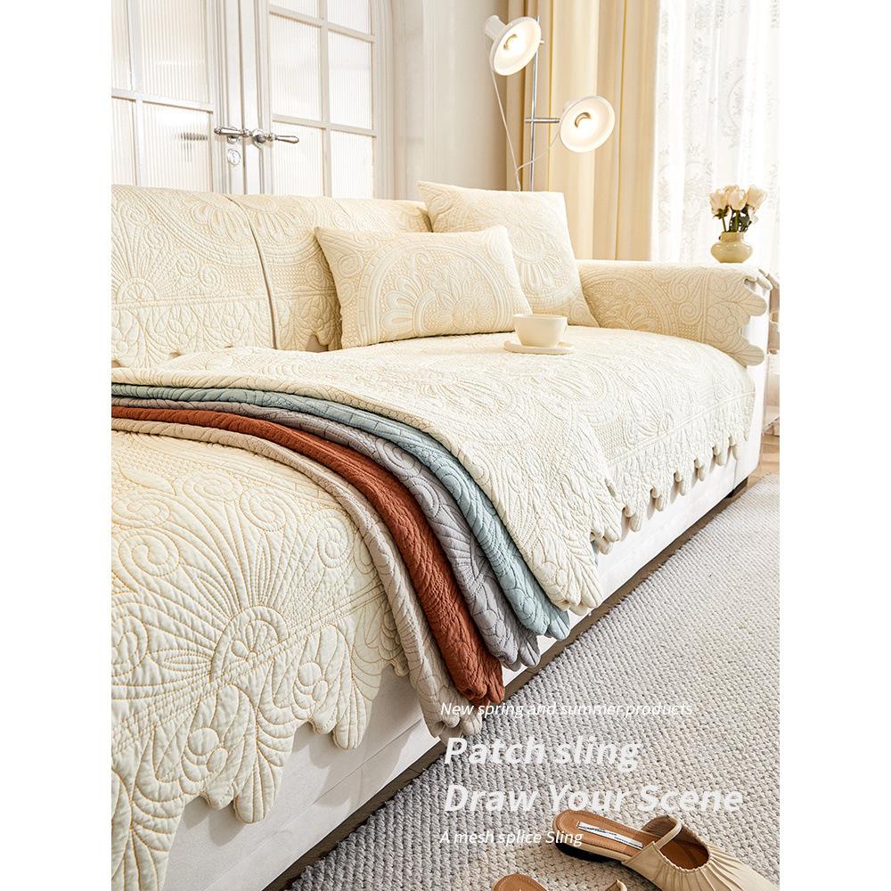 Pure Cotton Sofa Cushion Universal In All Seasons New High-End Non-Slip Seat Cushion Light Luxury Simple High-End Cover Cloth