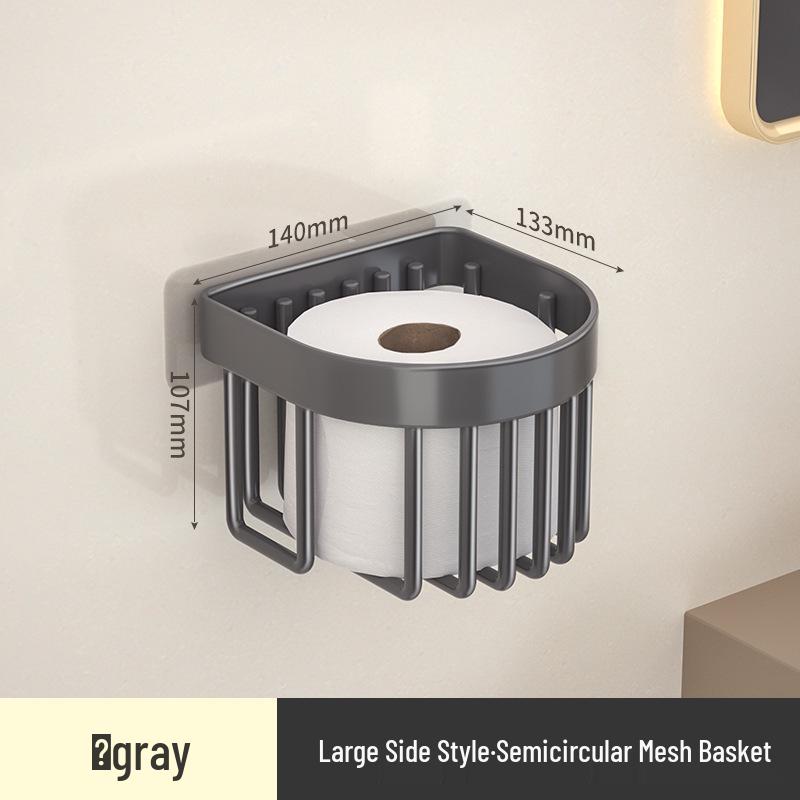 Rustproof Carbon Steel Wall-Mounted Drainage Shelf - Waterproof, Punch-Free, Multifunctional Bathroom Storage