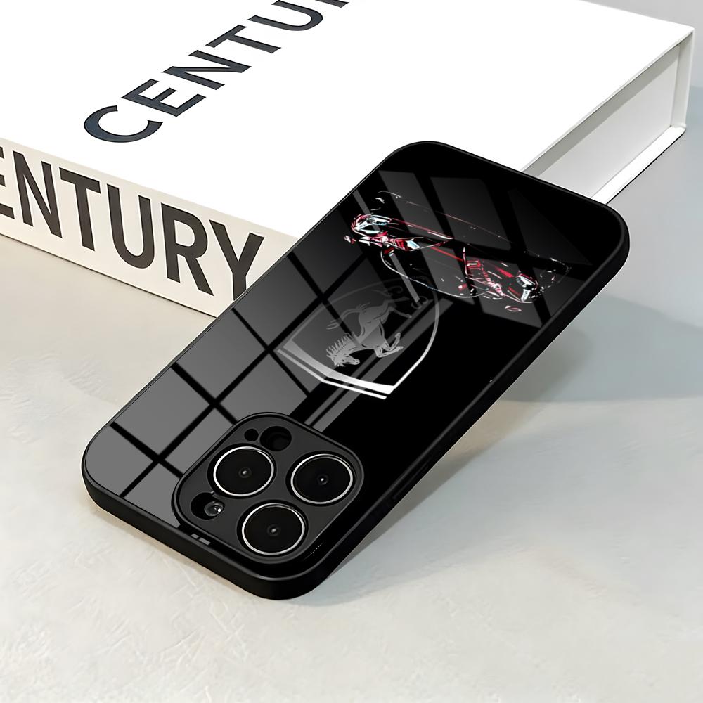 

Чехол для телефона F-Ferrari S Логотип автомобиля Для IPhone 17 Pro Max 16 15 14 Pro Max 13 11 X Xs Xr 8 7Plus Стеклянная крышка iPhone 16e