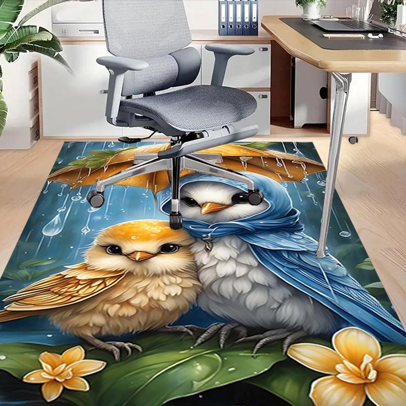 1PC Birds Rain Non-Slip Floor Carpet Compatible for Office&Living Room&Bedroom&Dining Room - Flat-Weave Machine-W288