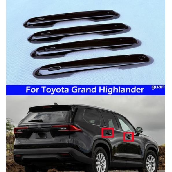 Car four door handle decorative cover Black For Toyota Grand Highlander 2024-