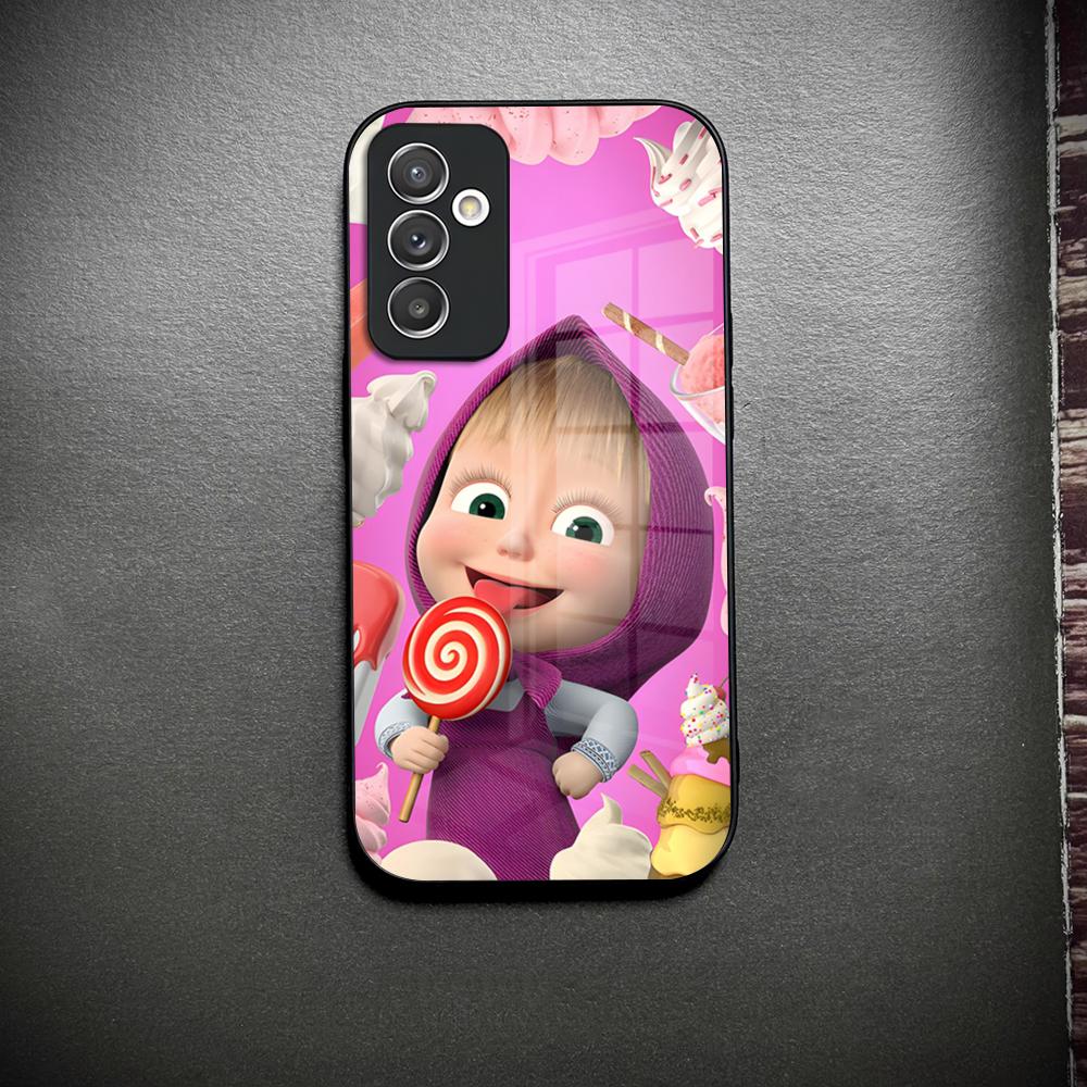 M-Masha Russian Animation B-Bear Phone Case Glass For Samsung Galaxy S23 S25 S24 S21 S22 S20 Ultra Fe Plus A34 A15 A14 Cover