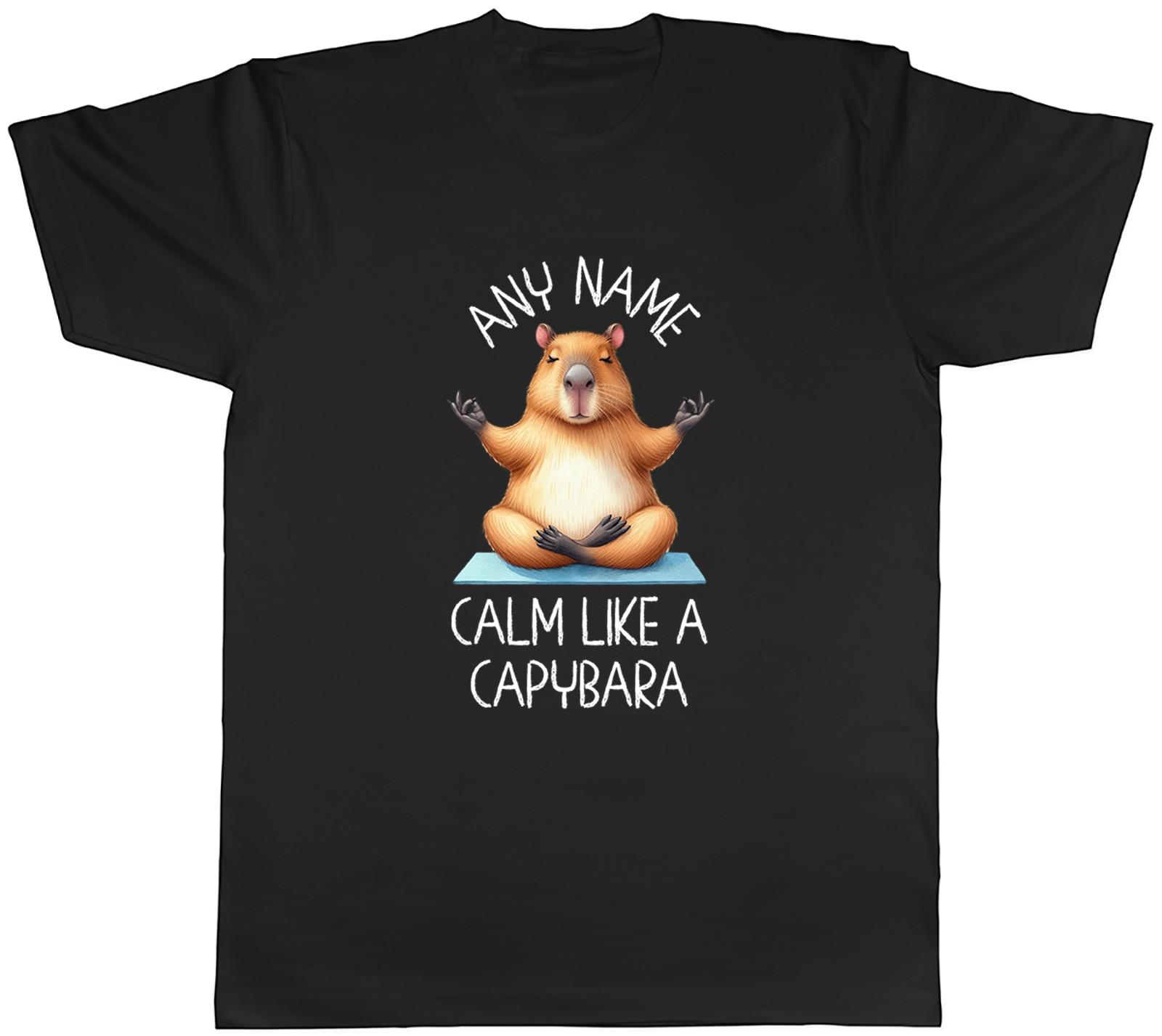 Personalised Calm Like a Capybara Yoga Meditation Mens T-Shirt Tee Gift Top XXXXL