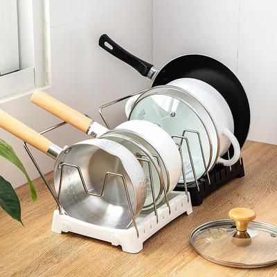 Kitchen Cabinet Storage Rack Expandable Stainless Steel Compartment Stand Multi-Function Cutting Board Drying Cookware Rack