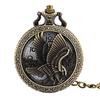 Große antike Bronze-Skelett-Taschenuhr mit Adler- und Blumendesign (8107)