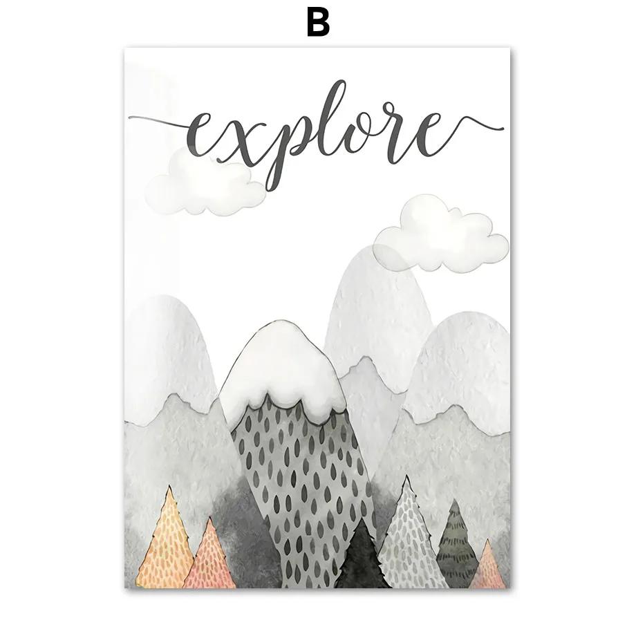 

Дитяча кімната Слон Ведмідь Зайчик Автомобіль Повітряна куля Плакати та принти Nordic Wall Art Pictures Картини на полотні Дитяча кімната Домашній декор 8X12inch 20x30cm