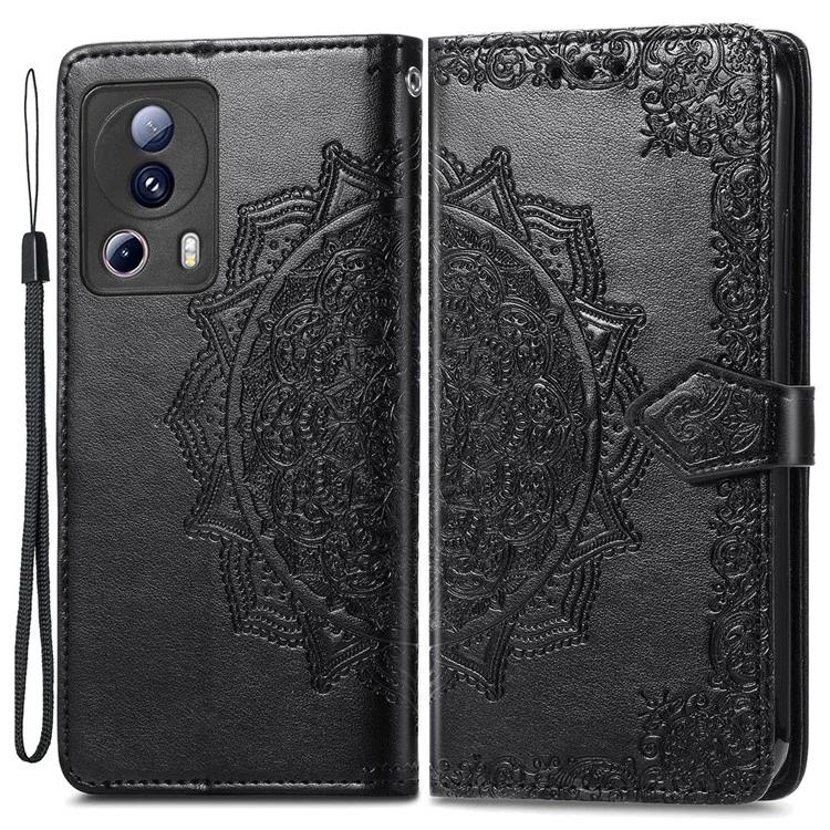 

For Xiaomi 13 Lite / Civi 2 5G Drop-Resistant PU Leather Stand Wallet Embossed Mandala Pattern Cover