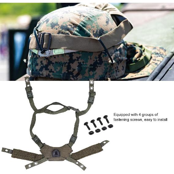 Adjustable Helmet Dial Suspension System, Helmet Accessory Retention System Chin Strap for Fast, MICH, Wendy Helmets (OD Green)