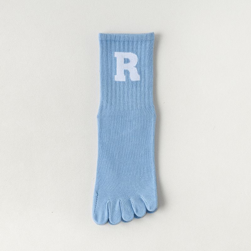 

Женские носки для йоги с пальцами, средней длины, нескользящие, профессиональные, спортивные, для бега, фитнеса, прыжков со скакалкой, компрессионные носки для пилатеса 2324Q Blue