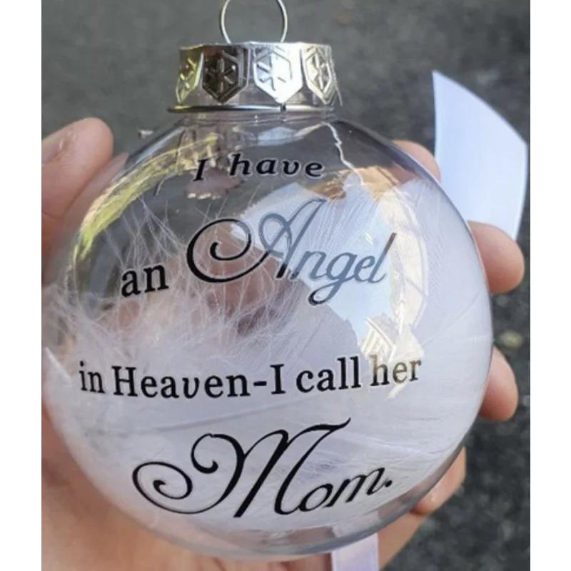 Julgranskulor Minnesprydnad Fjäderboll Ängel i Himlen Minnesprydnad Julgranshängning Till Minne av Mamma Pappa