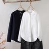 Women's Stand Collar Pure Cotton Shirt - Loose Double Layer Cotton Gauze