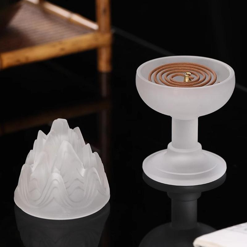 Glass Incense Stand for Tea Ceremony,Boshan Furnace,High Foot,Exquisite Shape,Aromatherapy Base, Versatile Scene, Room Fragrance