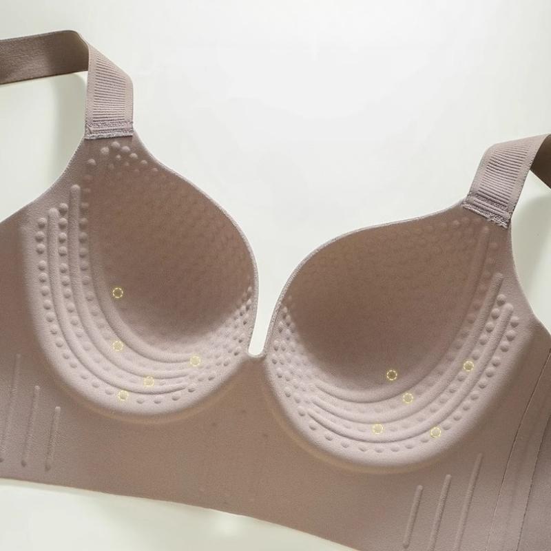 Women's Seamless Tank Top Bra Comfortable Push-Up Bra with Side Gathering Plus Size Bra