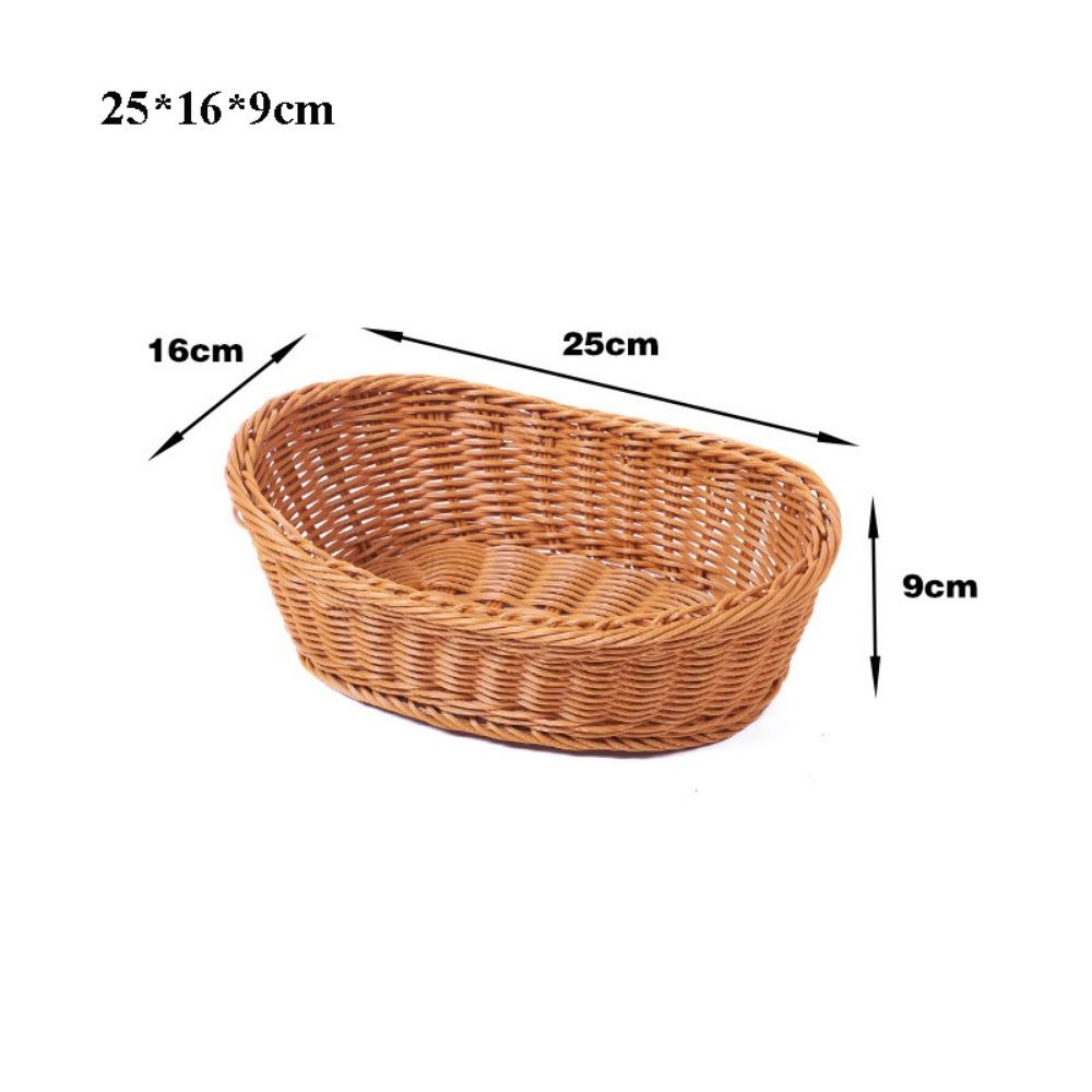 Hardness Rattan Wicker Woven Serving Baskets Handwoven 8 Styles Bread Fruit Vegetables Basket Household