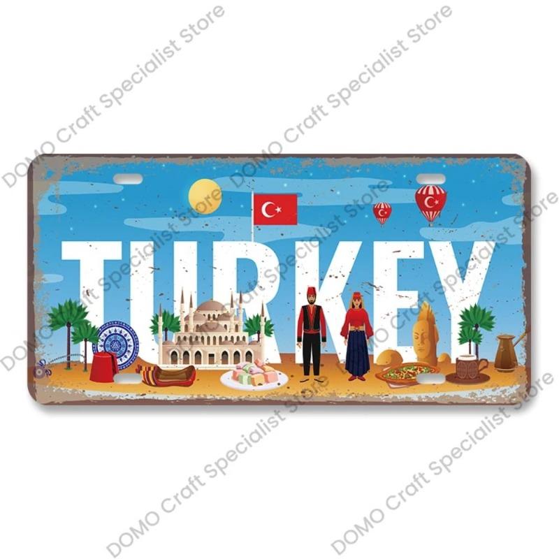 Motorcycle Souvenir License Plate, Metal Auto Wall Decor 15x30cm