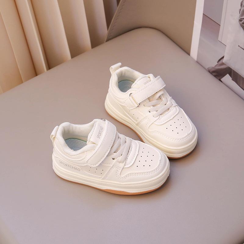 Korean Version of Girls Board Shoes Children's Baby White Shoes 2025 Spring Boys Kindergarten Toddler Shoes Non-slip Functional Shoes