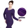 Nanjiren Women's Fleece-Lined Round Neck Thermal Underwear Set
