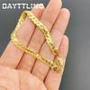 New 925 Silver 18K Gold 8 Inches 6MM Side Chain Bracelet For Women Fashion Charm Men Jewelry Gift Accessories