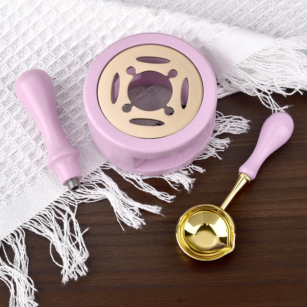 Wax Seal Stamp Set Lacquer Furnace Solid Wood Stove Fire Paint Seal Supplies Wax Spoon Sealing Wax Melting Pot Craft Supplies