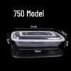 Disposable 750ml Rectangular Takeout Containers with Lids