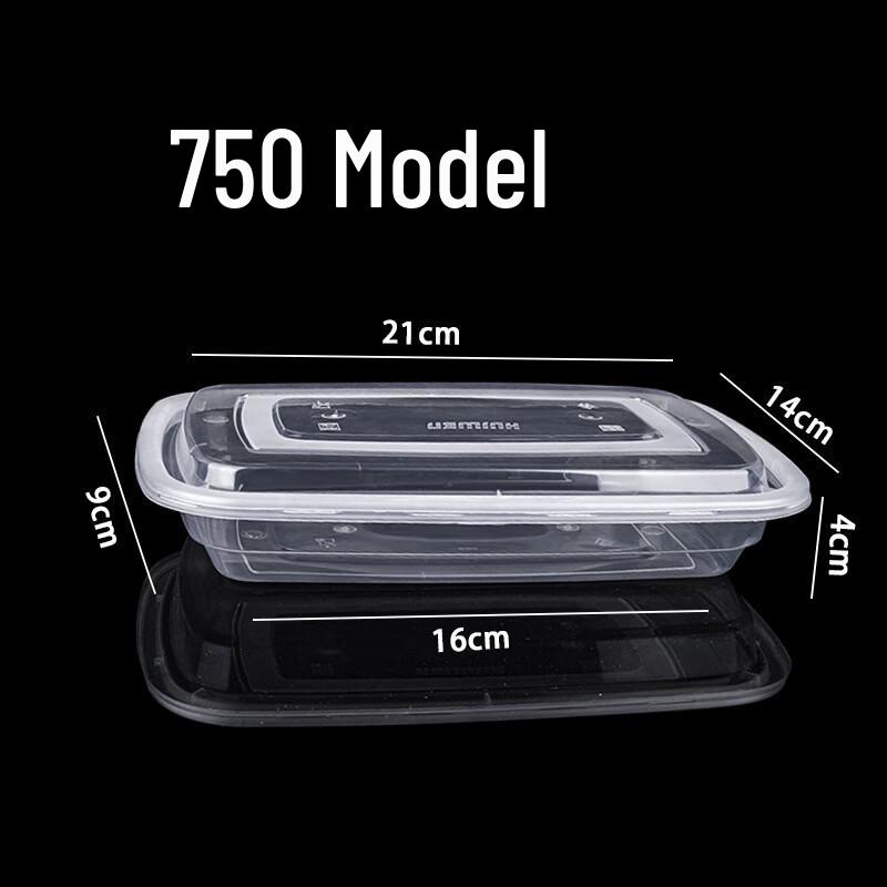 Disposable 750ml Rectangular Takeout Containers with Lids