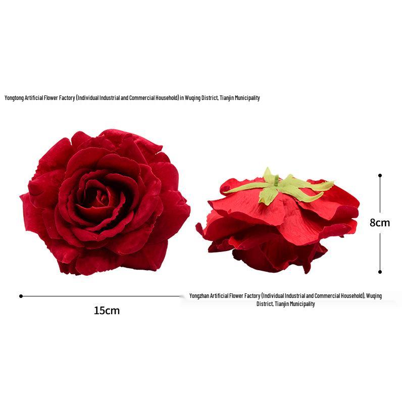 Fiori di Rosa in Velluto 15cm per Decorazioni Matrimoniali e Composizioni Fai da Te